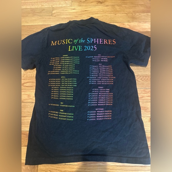 Coldplay Music Of The Spheres Live 2025 World Tour T-shirt Small - Picture 4 of 6